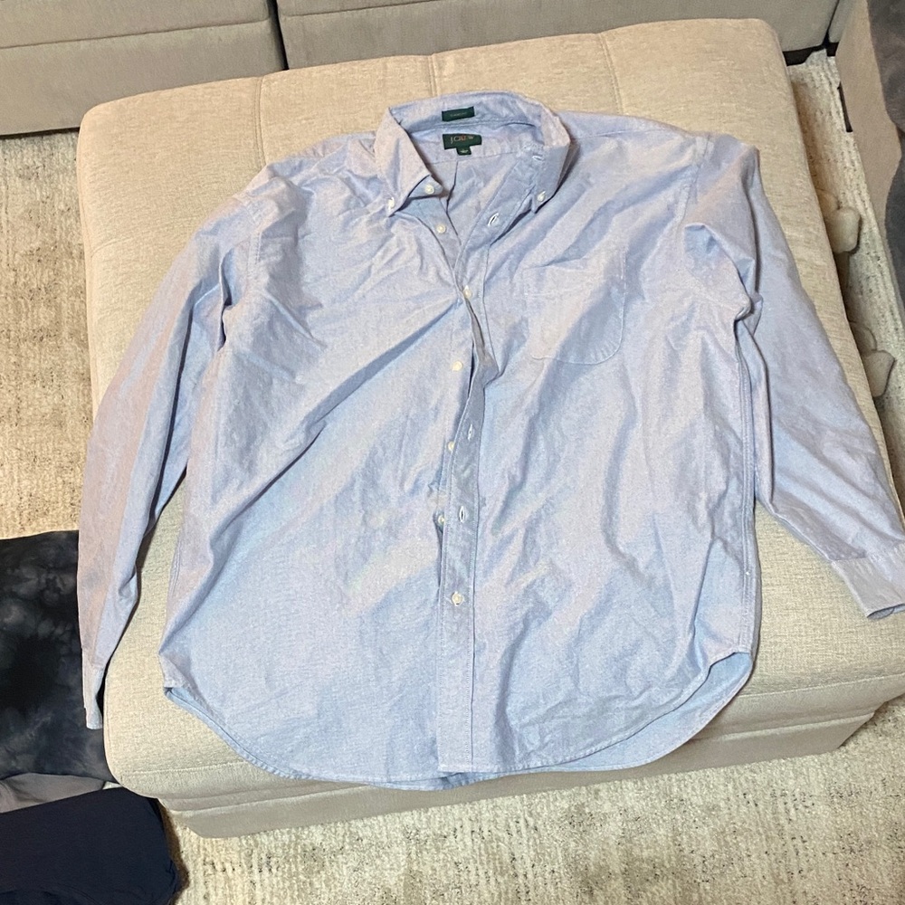 J. Crew Men's Sky Blue Casual Button-Down Shirt